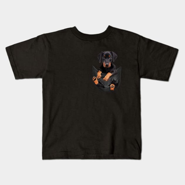 Doberman dog with love Kids T-Shirt by designathome